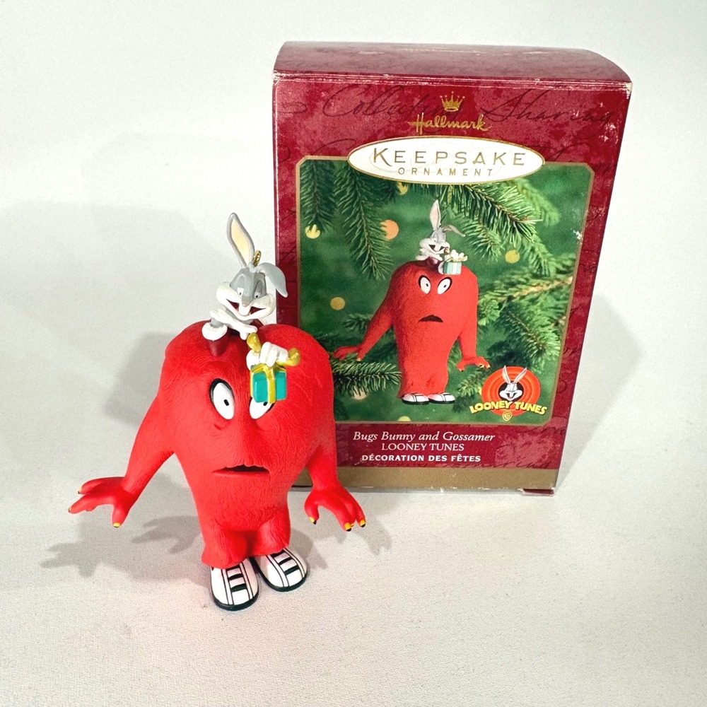 Hallmark Keepsake Ornament Bugs Bunny and Gossamer Looney Tunes 1998 Red Monster